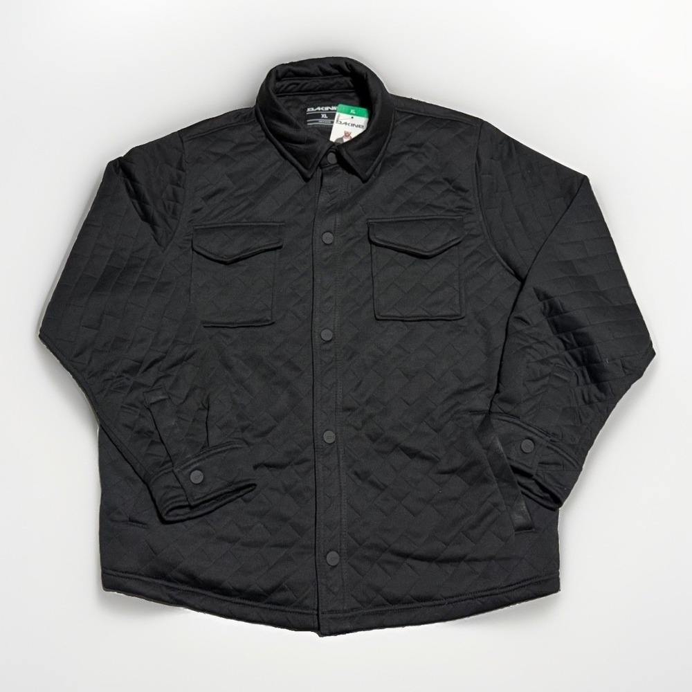 Dakine Shirt Jacket Men XL Black Quilted Snap Front Workwear Shacket 1908881